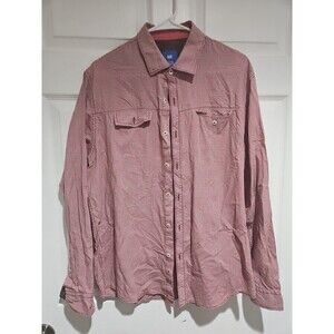 Michael Brandon Men’s Long Sleeve Button Down Shirt Sz L Red Pinstripes